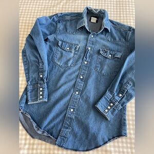 Vintage Wrangler denim pearlsnap unisex women men